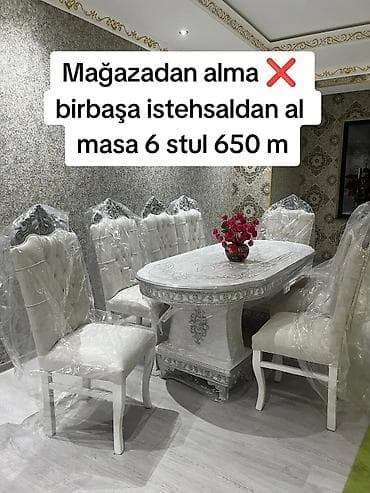 Qonaq otağı üçün, Yeni, Oval masa, 6 stul lalafo.az -da Qonaq otağı üçün, Yeni, Oval masa, 6 stul