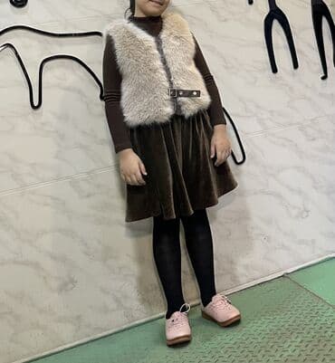 ust geyimi: Uşaq geyim dəsti - Yumşaq süni kürkdən hazırlanmış, önü kəmərli — 1