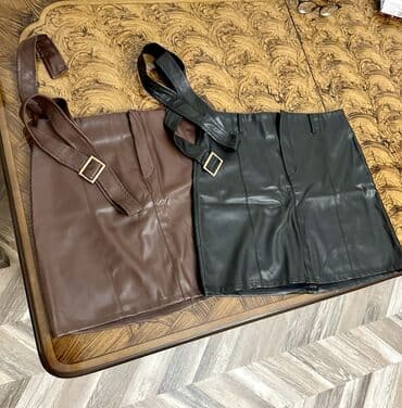 qadin geyim: Mini Ətək, Dəri, L — 2