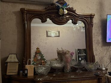 Məişət məhsulları: Klassik üslubda qonaq otağı dəsti - Material: ağac əsaslı, tünd qoz — 5