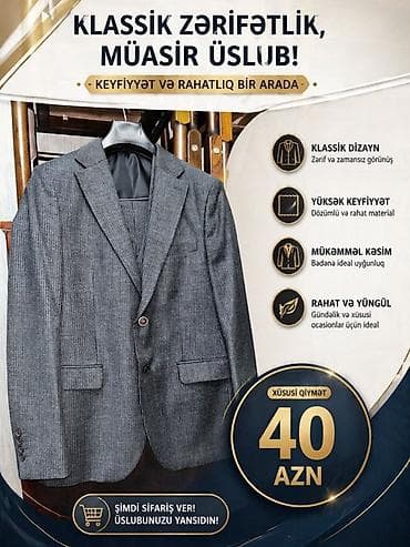 Kostyum, Demisezon, American Legend, XL, rəng - Boz