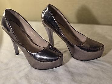 gucci ayaqqabı: Metalik parıltılı qadın platforma tufliləri - Rəng: tünd — 2