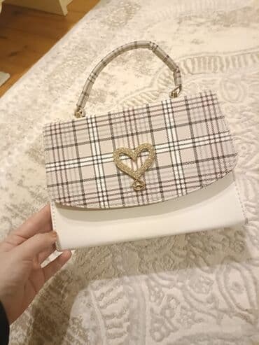 Zərif dizaynlı qadın əl çantası - Model: üst hissəsi dama (plaid)