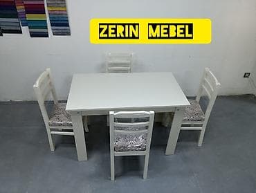 Mətbəx üçün, Açılmayan, Dördbucaq masa, 4 stul