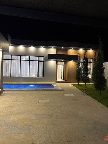 ecemı kıraye evler: Modern hovuzlu bağ evi - Layihə: müasir, birmərtəbəli, geniş vitraj — 2