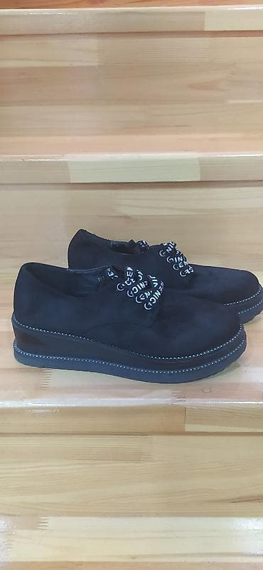 Женская обувь: Qadın ayaqqabısı – qara rəng, platformalı - Model: bağlama ilə (ağ — 1