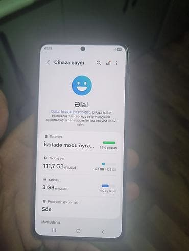 Mobil telefon və aksesuarlar: Samsung Galaxy S21, 128 GB, rəng - Boz, Face ID — 3
