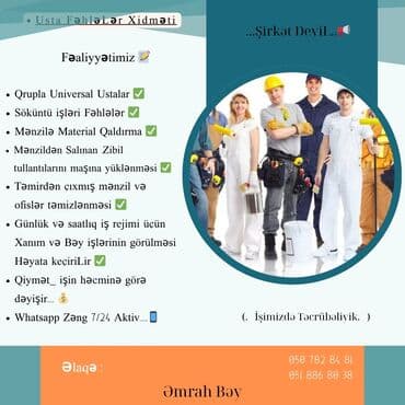 söküntü taxtalar: Usta fəhlə xidməti. ı universal ustalar, söküntü işləri fəhlələri və — 1