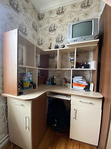 kompyuter masasi: Künc masa, Polkalı, Siyirməli, MDF, Zəmanətsiz, Kredit yoxdur — 2