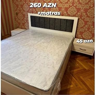 yataq manej: Yeni, İkinəfərlik çarpayı, Bazasız, Matras ilə, Siyirməsiz, Azərbaycan — 1