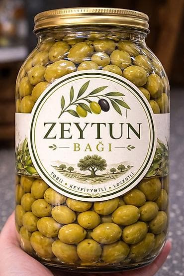 cen su: Məhsul: Zeytun Bağı – yaşıl zeytunlar (şüşə banka) - Tərkib: bütöv — 1
