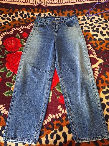 Джинсы и брюки: Geniş kəsimli klassik cins şalvar -Ölçü: 31 - Material: qalın denim - — 1