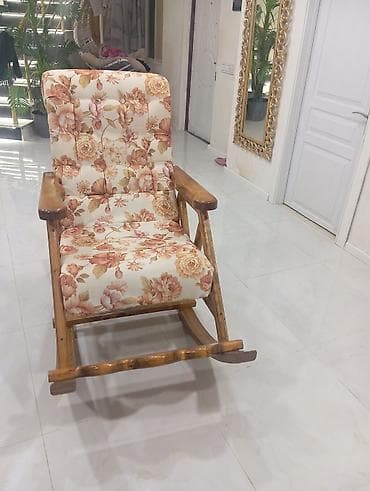 kreslo yellencek: Taxta yelləncək kreslo - Material: Möhkəm ağac karkas, laklanmış — 2