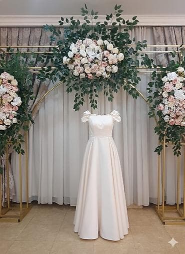 gəlin donu: Zərif ziyafət/libas dəsti 1) Pudra rəngli uzun paltar - Yumşaq şifon — 2