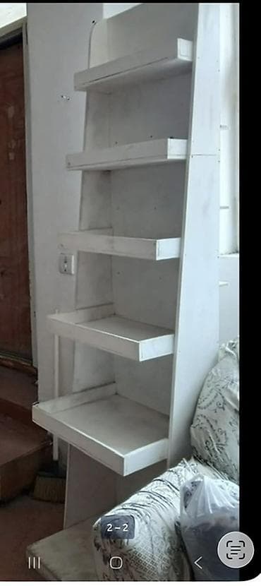 market polkalari: Ağ rəngli çoxməqsədli rəf sistemi - Material: taxta/MDF əsaslı — 1