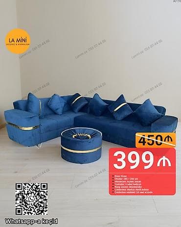 Künc divan dəsti – LA MINI - Ölçü: 280 x 200 sm - Mexanizm: Açılan