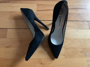 замшевые туфли на платформе: Туфли, Размер: 39, цвет - Черный, Б/у — 2