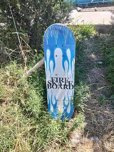 bas gitara: Skateboard – Fire Skate Board dizaynı - Lövhə: klassik iki tərəfli — 1