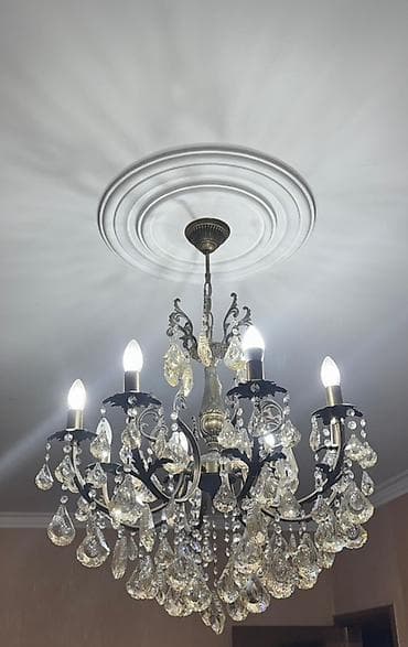 led cılcıraq: Çılçıraq, 6 lampa, Xrustal — 1