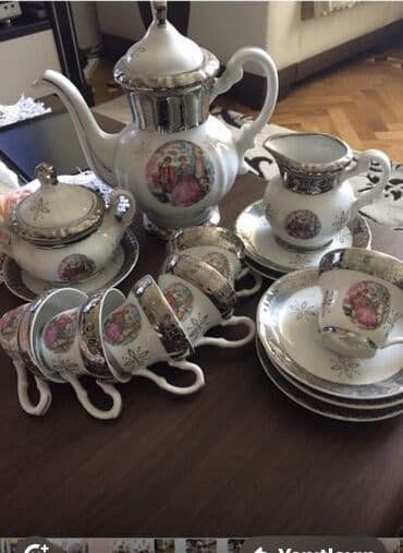 сервиз чайный: Çay dəsti, rəng - Ağ, Farfor, Madonna, 6 nəfərlik, Azərbaycan — 1