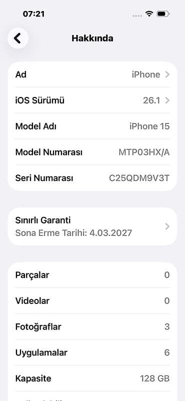 ikinci el 11: IPhone 15, 128 GB, Qara, Zəmanət — 4