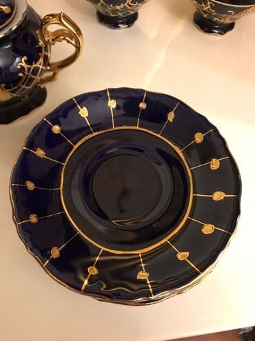 Qəhvə dəstləri və servizlər: Çay dəsti, rəng - Göy, Farfor — 4