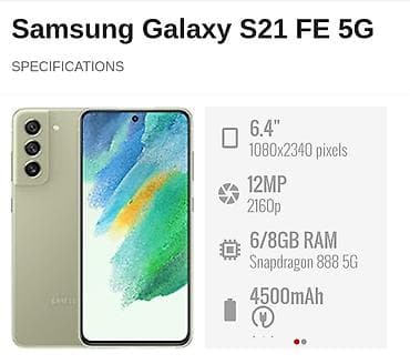 borofone be28 plus: Samsung Galaxy S21 FE, 128 GB, rəng - Göy, Zəmanət, Sensor, Barmaq izi — 1