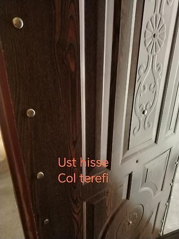 taxta gapi: Metall giriş qapısı – ağac teksturalı qəhvəyi dekor - Material — 3