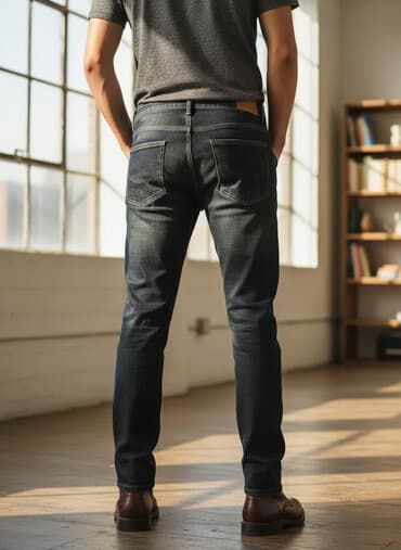 kişi ucun klassik qara kostyum: Cins şalvar, XL — 1