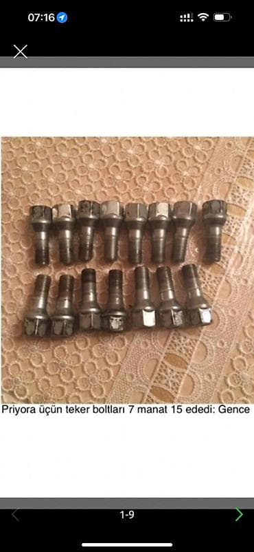 Məhsul: Lada Priora üçün təkər boltları - Uyğunluq: Lada Priora - lalafo.az -da Məhsul: Lada Priora üçün təkər boltları - Uyğunluq: Lada Priora -