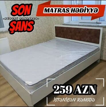 Çarpayılar: Yeni, İkinəfərlik çarpayı, Bazasız, Matras ilə, Siyirməsiz, Azərbaycan — 1