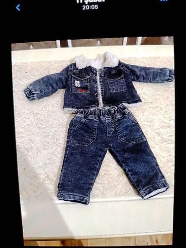 Uşaq üçün denim dəst az geyilib - 2 hissəli dəst: cins gödəkcə və