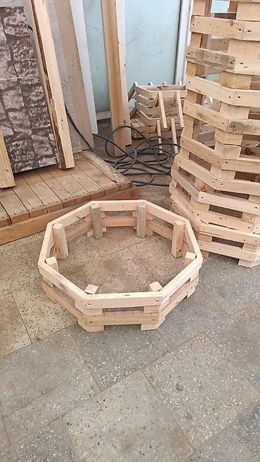 bağ üçün əşyalar: Dördbucaq masa, Açılmayan, Skameykalar ilə, Taxta — 6