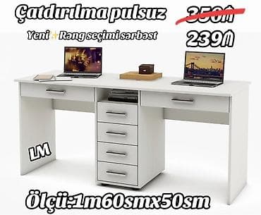 qapi sifarisi: Düz masa, Stulsuz, Polkalı, Siyirməli, Sadə laminat — 1