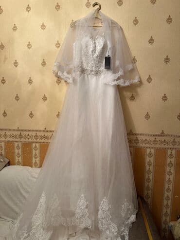 Xonça: Zərif gəlinlik paltarı - Rəng: klassik ağ/şampan çaları - Üst hissə — 2