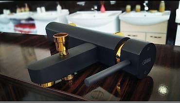 vanna satilir: Qara-qızılı vanna/duş qarışdırıcısı – GRANA - Rəng: mat qara gövdə — 2