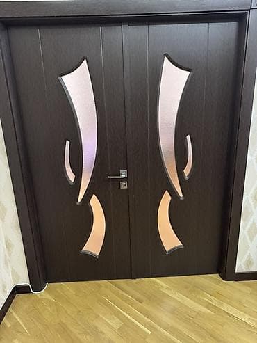 taxta qapi sekilleri: Müasir dizaynlı daxili qapılar dəsti - Material: tünd qəhvəyi rəngli — 2