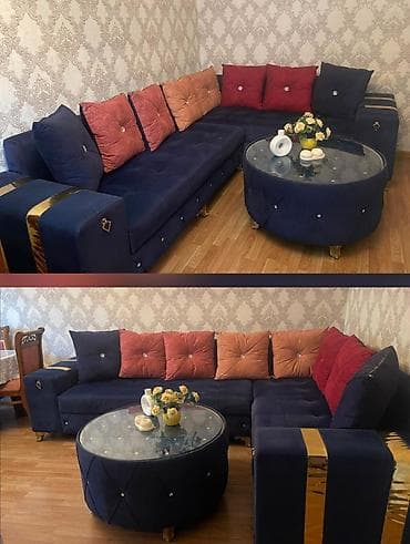 Künc divan Satılır 550₼ 1 ildi alınıb yeni kimi Ölçü 2/3 Baza var — 1