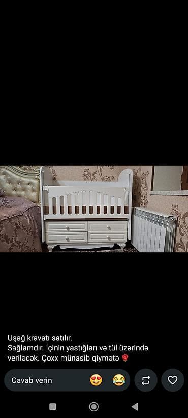 Uşaq beşiyi Uşağ kravatı satılır. Yeni kimidir içinin yastiglari və