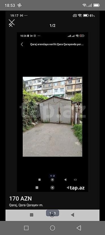 аренда гараж: Qarayev metrosu yaxınlığında metal konstruksiyalı qapılı qaraj satılır — 1