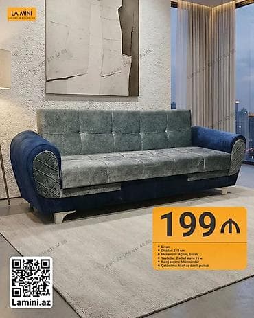 Divanlar: La Mini divan - Ölçü: 210 sm - Mexanizm: açılan, bazalı (yataq — 1