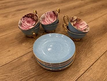 qara it sekilleri: Çay dəsti, rəng - Mavi, 6 nəfərlik — 2