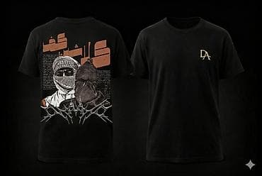 🖤kişi üçünQara rəngli qrafik T‑şört kolleksiyası – Dark Aura — 4