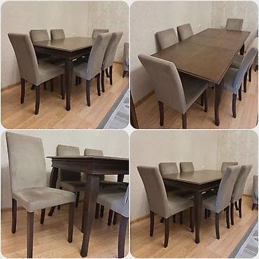 GuluAcilan masa+8 stulla birge 450 azn.Unvan Suraxanı.Tam ideal (Gülü)