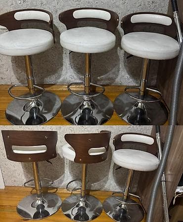 ucuz stollar: 3 ədəd bar oturacağı - Model: arxalıqlı, dairəvi oturacaqlı bar — 1