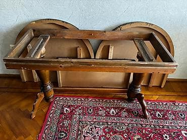 malaziya stolu: Qonaq masası, İşlənmiş, Açılan, Taxta, Oval masa — 5