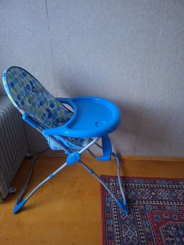 купить детский столик для кормления: Uşaq yemək stulu - Rəng: mavi - Material: plastik masaüstü, metal — 3