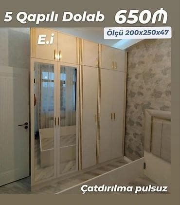 *5 Qapılı Böyük Dolab 650Azn💥* *✔️ Təhvil gün ərzində* ✔️Rəng seçimi