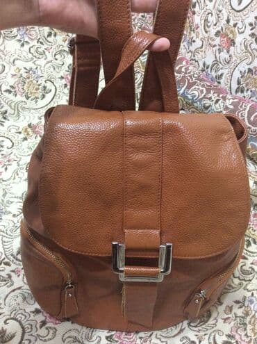 спортивки россия в бишкеке: Стильный рюкзак из натуральной кожи, цвет рыжий, в отличном состоянии — 6