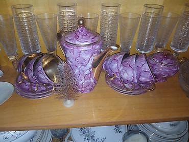 cay servis: Çay dəsti, rəng - Bənövşəyi, Keramika — 4